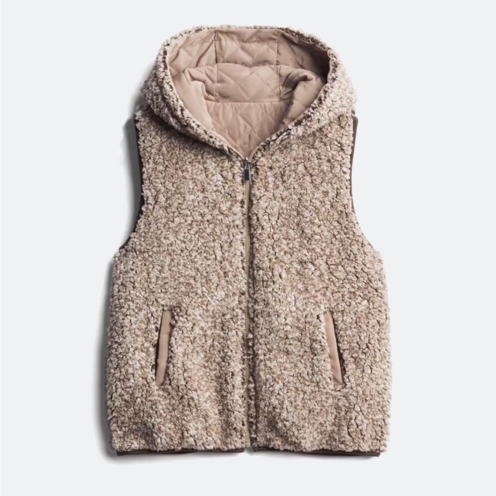 Cozy Sherpa Hooded Vest - REVERSIBLE!